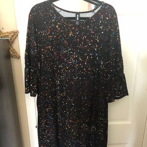 Agnes and Dora Baby Suede Rainbow Splatter Dress